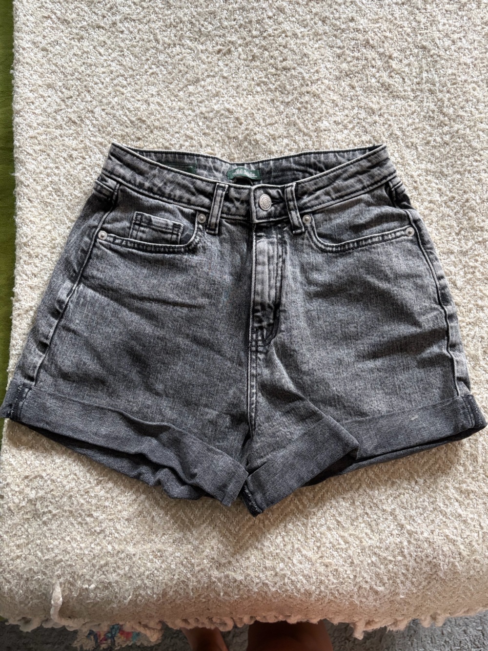 Black Washed Denim Super High-Rise Shorts